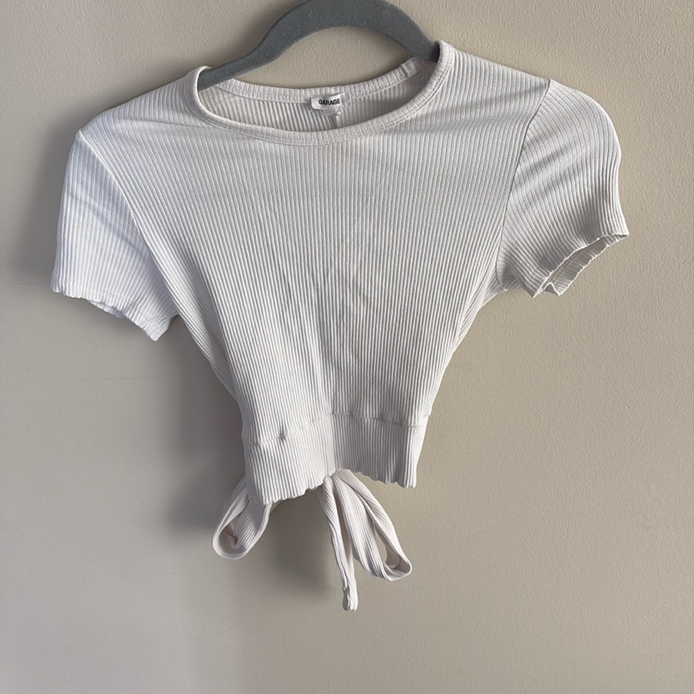 Ribbed Garage Crop Top with tie in the back